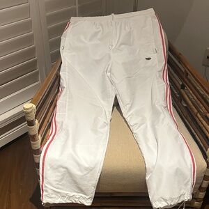 Adidas White Pants with Red Stripes